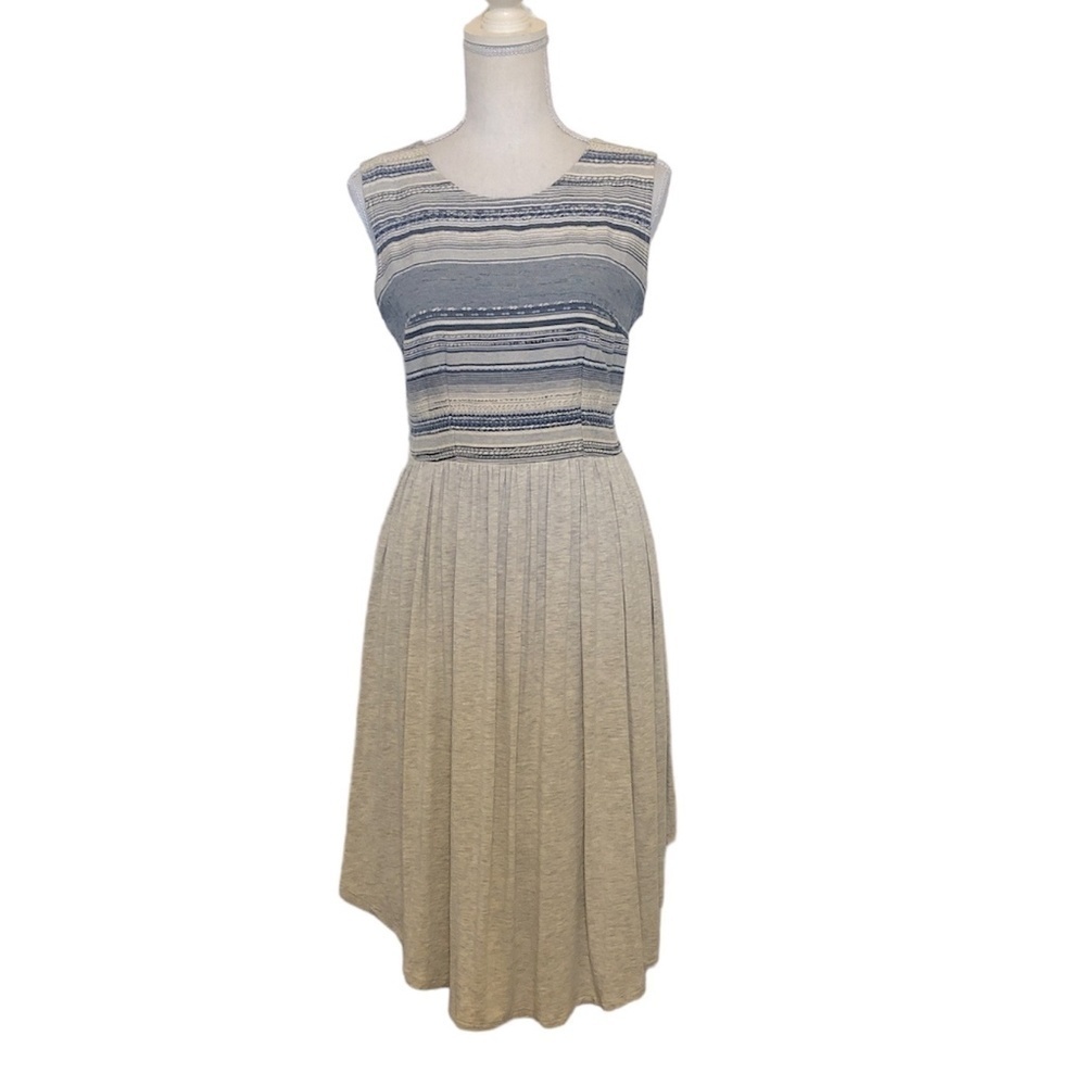 DOLAN Anthropologie Sabado Dress Women's Size Medium Blue Gray Knit Midi Length